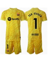 Otroške Nogometnih dresov Barcelona Ter Stegen #1 Vratar Domači 2024-25 Kratki rokavi (+ hlače)